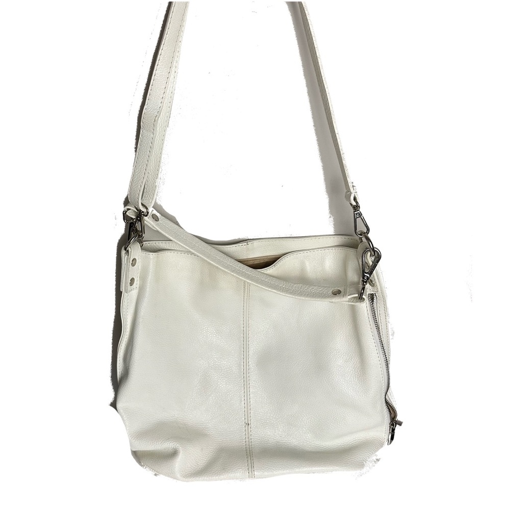 Chic White Leather Shoulder Bag
